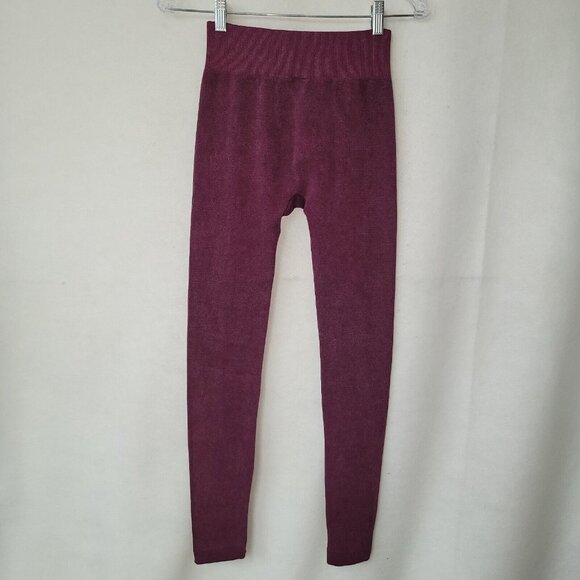Fornia Fleece Lined Legging Womens S/M Wine Stretch‎ Base Layer - Picture 4 of 10